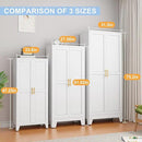 White Metal Storage Cabinet, 48" Steel Cabinets for Home Office, Kitchen Pantry Storage Cabinet with Doors and 3 Adjustable Shelves, for Office, Home, Garage, School by CozyNest Decor