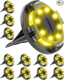 Biling Solar Ground Lights - 12 Pack Uplight & Sidelight, Waterproof Outdoor Lights for Yard, Driveway, Garden, Poolside (Warm White) by GreenHaven Gardens