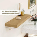 Dreamland 32 Inches Floating Shelves for Wall, 9.3" Deep Long Floating Shelves Set of 2, Large Display & Storage Shelf, Wall Shelf for Bathroom Bedroom Living Room Kitchen Office, Oak by CozyNest Decor