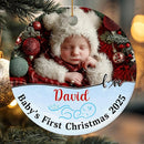 Personalized Baby’s First Christmas Ornament 2025 - Custom Newborn Keepsake Tree Ornament - Sweet Gift for New Parents Mom Dad - Christmas, Birthday Gift for Babies, Boy, Girls, Mom, Dad by TinyTreasures Baby Boutique