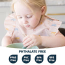 Tiny Twinkle Mess Proof Baby Bibs for Eating - Waterproof, Wipeable Bibs - Toddler Bibs - Travel Friendly - PFAS, PVC, BPA, Phthalate Free - Baby Food Bibs(3 Pack,Petite Safari) by TinyTreasures Baby Boutique