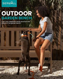 SERWALL Outdoor Bench, HDPE Outdoor Benches Weatherproof, 2-Person Garden Bench with 660 lbs Weight Capacity, Patio Benches for Outdoors, Garden, Porch, Backyard and Park, Brown, 6 Pack by GreenHaven Gardens