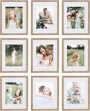 Sheffield Home 9 Piece Gallery Wall Frame Set, 11x14 Inch, Light Natural by CozyNest Decor