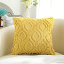 decorUhome Throw Pillow Covers 24x24 Inch Set of 2, Soft Plush Decorative Faux Fur Mustard Yellow Solid Couch Pillow Covers, Accent Farmhouse Neutral Square Euro Pillow Cases for Sofa Bed Living Room by CozyNest Decor