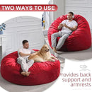 Hobestluk 6FT Bean Bag Chair Bean Bag Chairs for Adults Giant Bean Chairs with Velvet Cover, Memory Foam BeanBag Chair Fluffy BeanBag Chairs for Living Room, Bedroom- Red (70" x 70" x 15") by CozyNest Decor