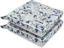 LVTXIII Patio Chair Cushions 22"x22"x3", Water-Repellent Outdoor Seat Cushions for Patio Furniture, Square Chair Pads with Ties for Home Garden Decoration, Set of 2, Damask Lapis by GreenHaven Gardens