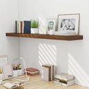 Fun Memories 55 Inch Fireplace Mentel Shelf, 10 Inch Deep Shelves for Display&Wall Storage, Rustic Wood Wall Shelf -Extra Long Floating Shelves for Living Room Laundry Room, Rustic Brown, Set of 1 by CozyNest Decor