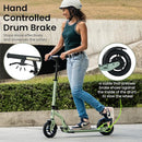 Aero Big Wheels Kick Scooter for Kids 6+, Teens & Adults | Light Up Wheels, Hand Brake, Rubber Deck Mat & Shock Absorption | Foldable & Height Adjustable by TinyTreasures Baby Boutique