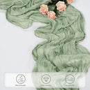 6 Pack Sage Green Cheesecloth Table Runner 10FT Rustic Gauze Fabric Cheese Cloth Table Runner for Wedding Bridal Baby Shower Table Decor 20 x 120 Inch Long Boho Sheer Birthday Party Table Decorations