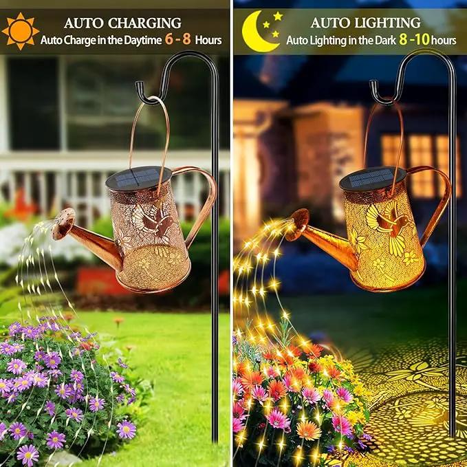 Solar Watering Can Lights, Hummingbird Gifts for Women Mom Grandma Birthday, Waterproof Outdoor Garden Decor Large Hanging Solar Lanterns Garden Lights for Patio Porch Yard Flowerbed Pathway, photo 7 of 8