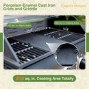 Captiva Designs 4-Burner Propane Gas BBQ Grill with Side Burner & Porcelain-Enameled Cast Iron Grates, 46,700 BTU Output for Outdoor Cooking Kitchen and Patio Backyard Barbecue, Black by GreenHaven Gardens