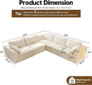 118" V Shaped Corner Modern Sofa Modular Sectional Cloud Couch,Deep Seat Upholstered Couches with Plush Corduroy Fabric for Living Room Furniture,Bedroom and Apartment,No Assembly Required,White by CozyNest Decor