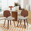 Wooden Dining Chair Set of 2 with Bentwood Frame and Padded Seat-Walnut by LJGDeals
