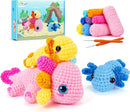 Crochet Kit for Beginners-3PCS Axolotl Crochet Kits for Adults Kids, Crochet Starter Kit with Step-by-Step Video Tutorials, Crochet Animals Kits DIY Craft Knitting Kit Learn to Crochet Kits for Adults by TinyTreasures Baby Boutique