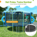 Zupapa Trampolines No-Gap Design 1500 LBS Weight Capacity 16 15 14 12 10 8FT for Kids Children with Safety Enclosure Net Outdoor Backyards Large Recreational Trampoline by TinyTreasures Baby Boutique