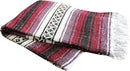 Del Mex Classic Mexican Blanket, Large Authentic Woven Falsa Throw (70"x50"), Artisan Southwest Décor for Beach, Yoga, Outdoors (Burgundy) by CozyNest Decor