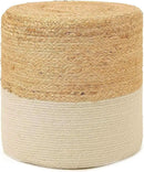 REDEARTH · Cylindrical Pouf Foot Stool Ottoman - Jute Braided Accent Sitting Footrest for The Living Room, Bedroom, Nursery, Patio, Lounge Set of 2 (14.5”x14.5”x16”; Natural Ivory) by CozyNest Decor