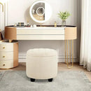 Furniliving Modern Round Storage Ottoman,Button Tufted Ottoman Foot Stools Ottoman Footstool with Removable Lid Storage Ottomans for Living Room, Bedroom, Makeup Room，Sherpa, IvoryWhite by CozyNest Decor