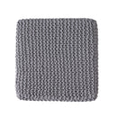 Chabani - Indoor Modern Knitted Fabric Cube Pouf Ottoman - Light Gray by HouseOfZazla
