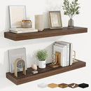 fuqing Floating Shelves for Wall, Bathroom Shelf Wall Mounted for Storage, Shelves with Invisible Bracket for Bedroom, Kitchen, Living Room, Farmhouse Small Book Shelf, 30 Inch Set of 2, Walnut by CozyNest Decor