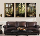 3pcs William Morris Green Plants Canvas Wall Art Medieval Castle Posters Prints Gothictalian Landscape Painting Pictures Paintings Wall Decor for Living Room Bathroom Bedroom Decoration Unframed by CozyNest Decor