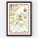 Vintage Guide to America Map, 1945