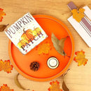 Round Orange Wood Serving Tray with Beads, Wooden Decorative Tray for Entertaining, Decoration, and Gifting, by CozyNest Decor