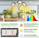 LBW Grow Light with Stand, Tri-Head LED Plant Light for Indoor Plants, Full Spectrum 150 LEDs, 3/6/12H Timer, 6 Dimmable Levels, 3 Switch Modes, Adjustable Tripod Stand 15-63 inches by GreenHaven Gardens