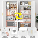 Kitchen Pantry Storage Cabinet with Doors and Adjustable Shelves, Metal ClosetMaid Food Pantry Cabinets, 75" Tall Freestanding Cupboard for Kitchen, Laundry or Utility Room, White by CozyNest Decor