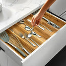 VaeFae Acacia Kitchen Silverware Organizer, Cutlery Drawer Organizer with 5 Compartments, Wooden Utensil Holder for Flatware and Cooking Tools by CozyNest Decor