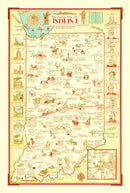 Vintage Map of Indiana 1932