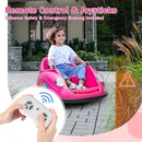 12V Bumper Car for Toddlers, Electric Toy Ride on Battery Car with Kids W/Parent Remote Control, 2-Speed, 360 Degree Spin, Music & LED Lights for Kids, Pink by TinyTreasures Baby Boutique