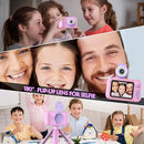 Kids Camera with Flip-up Lens for Selfie & Video, HD Digital Camera with 32GB SD Card, Ideal for 3-8 Years Old Girls Boys on Birthday Christmas Party as Gift(Pink) by TinyTreasures Baby Boutique