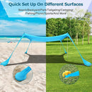 COMMOUDS Beach Tent Sun Shelter - UPF50+ Pop Up Beach Canopy with Sandbags & Sand Shovel & Windproof Poles, Portable Sun Shade for Beach, Camping, Picnics, Backyard by TinyTreasures Baby Boutique
