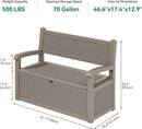YITAHOME 70 Gallon Storage Bench Deck Box, Lockable Patio Bench, Waterproof Outdoor Pool Deck Storage for Patio Cushions, Garden Tools and Pool Supplies, Light Brown by CozyNest Decor