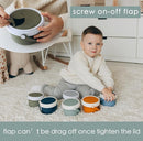 No Spill Silicone Toddler Snack Containers, Detachable Silicone Flap for Filling&Cleaning, Crumb-Free Hard Plastic Screw Travel Lid, Ultra-Soft for Baby Kids Hand In-Out, Snack Cup Holder 12 oz by TinyTreasures Baby Boutique