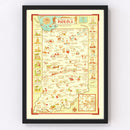 Vintage Map of Indiana 1932