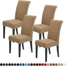 Joccun Chair Covers for Dining Room Set of 4, Dining Chair Slipcovers Stretch Dining Room Chair Covers Seat Protector,Washable Parsons Chair Cover for Home,Hotel,Banquet(Tan,4 Pack) by CozyNest Decor