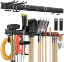 Garden Tool Organizer Wall Mount, 48 inches Tool Storage Rack with Adjustable Hooks, 600lbs Adjustable Heavy Duty Metal Hooks, Yard Shed Rack Holder System Hanging Rake Broom Mop, Father's day gifts by GreenHaven Gardens