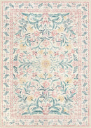 Wonnitar Machine Washable 10x14 Area Rugs, Large Living Room Rug Floral Pink and White Carpet, Boho Soft Ultra-Thin Foldable Carpets for Bedroom Dining Room Office by TinyTreasures Baby Boutique