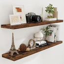 55 Inch Floating Shelves Set of 2, Rustic 55 x 9 Floating Shelf for Wall, 9 Inch Deep Wall Shelves Invisible Bracket, Large Deep Shelving for Bedroom, Kicten, Living Room, Rustic Brown Color by CozyNest Decor