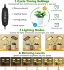LBW Grow Light for Indoor Plants, Dual Heads Full Spectrum 200W LED, Auto On/Off Timer, 6 Dimmable Levels, 3 Switch Modes, Adjustable Tripod Stand 15-63 inches by GreenHaven Gardens