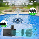 Solar Fountain Glass Panel with 2200 mah Battery, 3.5W Floating Solar Water Fountain with 4 Fixed Rods, Solar Fountain Pump for Bird Bath, Garden, Pond, Pool, Outdoor-White Lights by GreenHaven Gardens