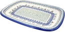 Blue Rose Polish Pottery Reindeer Delight Large Rectangular Serving Platter by CozyNest Decor