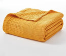 EMME Cotton Twin Blanket 100% Muslin Blanket for Couch Breathable Gauze Blanket All Season Soft and Lightweight Pre-Washed (Mustard Yellow, 60"x80") by CozyNest Decor