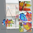 Stained Glass Window Hanging - Hummingbird on Branch Suncatcher Hand-Painted Double Side Stain Glass Cardinal Gifts Sun Catcher for Windows Doors Room Outdoor Home Decoration by TinyTreasures Baby Boutique