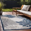 Beverly Rug Outdoor Rug 6x9 Modern Floral Tropical Area Rugs for Indoor and Outdoor Patio Easy to Clean Non Shedding Living Room Porch Garden Washable Outside Carpet (6 x 9 Blue) by CozyNest Decor