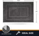 PURRUGS Dirt Trapping Door Mat 24" x 35.5", Non-Slip/Skid Machine Washable Entryway Rug, Dog Doormat, Super Absorbent Welcome Mat for Muddy Wet Shoes and Paws, Grey by CozyNest Decor