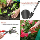 Garden Tools Set with Extension Handles, 5 Piece Thick Gardening Hand Tools, Heavy Duty Steel Rust-Proof Weeding Planting Tool Ideal Gardening Kit Gifts for Women and Men by GreenHaven Gardens