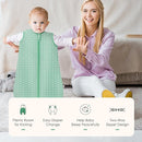 SWEET DOLPHIN Baby Sleep Sack 6-12 Months - 100% Cotton 2-Way Zipper TOG 0.5 Infant Wearable Blanket, Newborn Essentials Toddler 3 Pack Sleeping Sacks - Green by TinyTreasures Baby Boutique